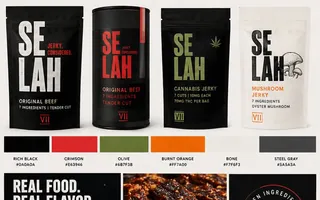 Selah Jerky packaging, direction 2, with stacked SE LAH type